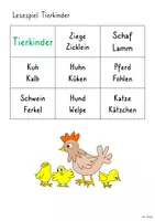 Vorschau - Spiele - Lesespiel Tierkinder - (Bauernhof) - Seite 1
