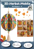Vorschau - Mal- und Bastelvorlagen - Kunst Mandala Grundschule, 3D Herbst Mobile, Ausmalbilder | 4 Schwierigkeitsstufen für Klasse 1, Klasse 2, Klasse 3, Klasse 4 (Freebie, kostenlos) - Deckblatt