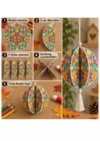 Vorschau - Mal- und Bastelvorlagen - Kunst Mandala Grundschule, 3D Herbst Mobile, Ausmalbilder | 4 Schwierigkeitsstufen für Klasse 1, Klasse 2, Klasse 3, Klasse 4 (Freebie, kostenlos) - Seite 2