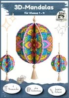 Vorschau - Mal- und Bastelvorlagen - Kunst Mandala Grundschule, 3D Mobile, Ausmalbilder | 4 Schwierigkeitsstufen für Klasse 1, Klasse 2, Klasse 3, Klasse 4 (Freebie, kostenlos) - Deckblatt