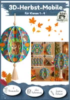 Vorschau - Mal- und Bastelvorlagen - Kunst Mandala Grundschule, 3D Herbst Mobile, Ausmalbilder | 4 Schwierigkeitsstufen für Klasse 1, Klasse 2, Klasse 3, Klasse 4 (Freebie, kostenlos) - Deckblatt