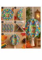 Vorschau - Mal- und Bastelvorlagen - Kunst Mandala Grundschule, 3D Herbst Mobile, Ausmalbilder | 4 Schwierigkeitsstufen für Klasse 1, Klasse 2, Klasse 3, Klasse 4 (Freebie, kostenlos) - Seite 2