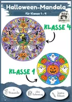 Vorschau - Mal- und Bastelvorlagen - Kunst Mandala Grundschule, Halloween Ausmalbilder | 4 Schwierigkeitsstufen für Klasse 1, Klasse 2, Klasse 3, Klasse 4 (Freebie, kostenlos) - Deckblatt