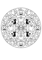 Vorschau - Mal- und Bastelvorlagen - Kunst Mandala Grundschule, Halloween Ausmalbilder | 4 Schwierigkeitsstufen für Klasse 1, Klasse 2, Klasse 3, Klasse 4 (Freebie, kostenlos) - Seite 3