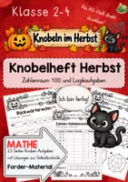 Vorschau - Arbeitsblätter - Knobeln im Herbst 🍂 – Mathe-Knobelheft bis 100 mit Lösungen | Klasse 2–4 | Forder-Material Klasse 2–4 | Knobelheft - Deckblatt