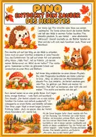 Vorschau - Arbeitsblätter - Herbstgeschichte | Pino entdeckt den Zauber des Herbstes - Seite 1