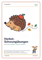 Vorschau - Arbeitsblätter - 🍂 Herbst-Schwungübungen – Igel & Drachen | Kl. 1 #gratis - Deckblatt