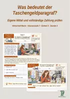 Vorschau - Stundenentwürfe - Was bedeutet der Taschengeldparagraf? – Eigene Mittel und vollständige Zahlung prüfen | Wirtschaft-Recht Klasse 7 - Deckblatt