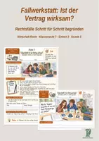 Vorschau - Stundenentwürfe - Fallwerkstatt: Ist der Vertrag wirksam? – Rechtsfälle Schritt für Schritt begründen | Wirtschaft-Recht Klasse 7 - Deckblatt