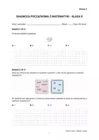 zapowiedź - DIAGNOZA POCZĄTKOWA Z MATEMATYKI KLASA 8 - Wersja A i B - strona 1