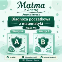 zapowiedź - DIAGNOZA POCZĄTKOWA Z MATEMATYKI KLASA 7 - Wersja A i B - obwoluta