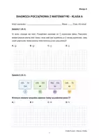 zapowiedź - DIAGNOZA POCZĄTKOWA Z MATEMATYKI KLASA 6 - Wersja A i B - strona 1
