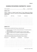 zapowiedź - DIAGNOZA POCZĄTKOWA Z MATEMATYKI KLASA 5 - Wersja A i B - strona 1