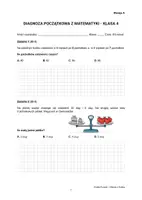 zapowiedź - DIAGNOZA POCZĄTKOWA Z MATEMATYKI KLASA 4 - Wersja A i B - strona 1