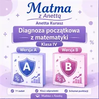 zapowiedź - DIAGNOZA POCZĄTKOWA Z MATEMATYKI KLASA 4 - Wersja A i B - obwoluta