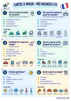 Vorschau - Aufgabenkarten - Cartes à parler mes vacances - Französisch Karten Redemittel - Deckblatt