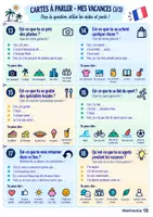 Vorschau - Aufgabenkarten - Cartes à parler mes vacances - Französisch Karten Redemittel - Seite 2