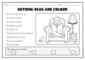 Vorschau - Arbeitsblätter - Autumn – Englisch Herbst: Read and Colour, Schreiben & Sprechen | differenziert Kl. 3-5 - Seite 3
