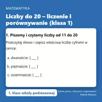 zapowiedź - Liczby do 20: liczenie i porównywanie - obwoluta