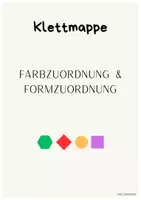 Vorschau - Arbeitsblätter - Klettmappe Farb-Formzuordnung / 4 Formen - Deckblatt