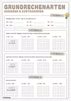 Vorschau - Arbeitsblätter - Schriftliche Addition und Subtraktion (natürliche Zahlen) - Deckblatt