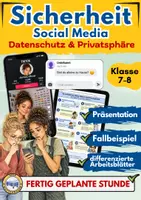 Vorschau - Arbeitsblätter - Social Media Sicherheit – Datenschutz & Privatsphäre in sozialen Medien Klasse 7–8 - Deckblatt