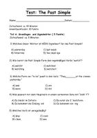 Vorschau - Arbeitsblätter - Test The Past Simple - Deckblatt