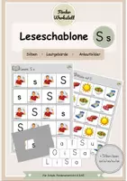 Vorschau - Arbeitsblätter - Leseschablone S/s – Lesen mit Lautgebärde und Anlautbildern - Deckblatt