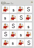 Vorschau - Arbeitsblätter - Leseschablone S/s – Lesen mit Lautgebärde und Anlautbildern - Seite 2