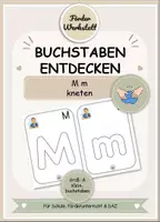 Vorschau - Arbeitsblätter - Buchstabe M m – Kneten | Buchstaben lernen - Deckblatt