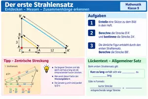Vorschau - Arbeitsblätter - Strahlensatz Aufgabe Anwendung - Seite 1