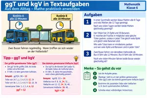 Vorschau - Arbeitsblätter - ggt und kgV in Textaufgabenpng - Seite 1
