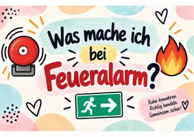 Vorschau - Arbeitsblätter - Was mache ich bei Feueralarm ? Kindgerechtes Material für die Schule - Seite 1