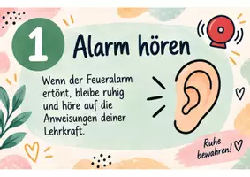 Vorschau - Arbeitsblätter - Was mache ich bei Feueralarm ? Kindgerechtes Material für die Schule - Seite 2
