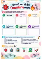 Vorschau - Arbeitsblätter - Was mache ich bei Feueralarm ? Kindgerechtes Material für die Schule - Deckblatt