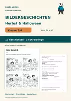 Vorschau - Arbeitsblätter - 10 Bildergeschichten Herbst/Halloween – 3/4 - Seite 1