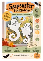 Vorschau - Mal- und Bastelvorlagen - Gespenster - Fensterdeko Halloween und Herbst - Deckblatt