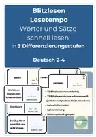 Vorschau - Stationenlernen - Blitzlesen Lesetempo 3 Differenzierungsstufen klasse 2-4 - Deckblatt
