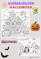 Vorschau - Mal- und Bastelvorlagen - Ausmalbilder Halloween - Deckblatt