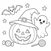 Vorschau - Mal- und Bastelvorlagen - Ausmalbilder Halloween - Seite 1