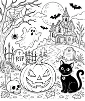 Vorschau - Mal- und Bastelvorlagen - Ausmalbilder Halloween - Seite 3
