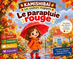 Aperçu - Préparation de séance / Séance complète - Kamishibaï | Le parapluie rouge | Les couleurs magiques - Page de couverture