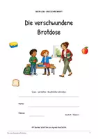 Vorschau - Arbeitsblätter - Die verschwundene Brotdose: Deutsch Klasse 2, Leseheft mit Lösungen - Seite 1