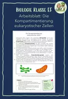 Vorschau - Arbeitsblätter - Arbeitsblatt: Die Kompartimenierung eukaryotischer Zellen - Deckblatt