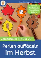 Vorschau - Fördermaterial/Inklusion - Herbst: Perlen auffädeln – Farben, Mengen & Zahlen bis 20 | Feinmotorik & Mathematik - Deckblatt