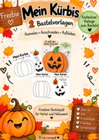 Vorschau - Mal- und Bastelvorlagen - KÜRBIS BASTELVORLAGEN FREEBIE - Deckblatt