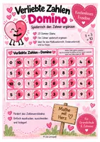 Vorschau - Mal- und Bastelvorlagen - Verliebte Zahlen Domino Kostenloses Spiel - Deckblatt