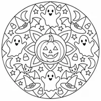 Vorschau - Mal- und Bastelvorlagen - Halloween Mandalas - Seite 1