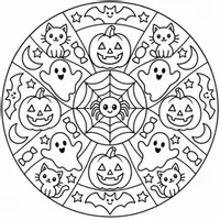 Vorschau - Mal- und Bastelvorlagen - Halloween Mandalas - Seite 2