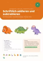 Vorschau - Stundenentwürfe - Rechenwelten · Dino-Land — Einheit 4: Schriftlich addieren und subtrahieren (Mathe Klasse 3) - Seite 1